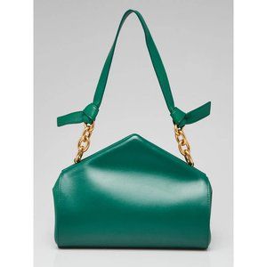 BOTTEGA VENETA Tip green leather chain shoulder bag authentic